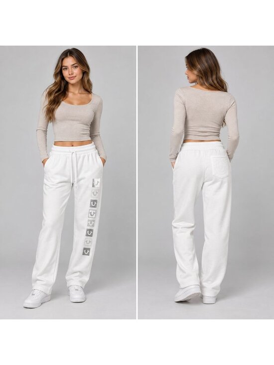 True Religion Pants - True Religion Womens Crystal Box White Sweatpants Size Medium